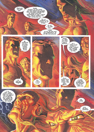 Artwork that tells you Bruce Wayne is always the Batman, mask or no.
